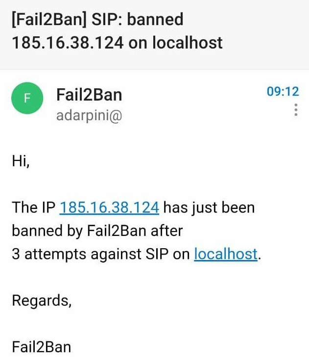 Email da Fal2Ban per proteggervi dai cattivi ragazzi